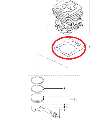 Uszczelka cylindrów do kosy Husqvarna 535RX/135R/535RXT/336FR, prezentująca wyraźny, prostokątny kształt z otworami mocującymi. Wykonana z ciemniejszego materiału gumowego, leżąca poziomo, na białym tle. Widoczny numer katalogowy w oznaczeniu.