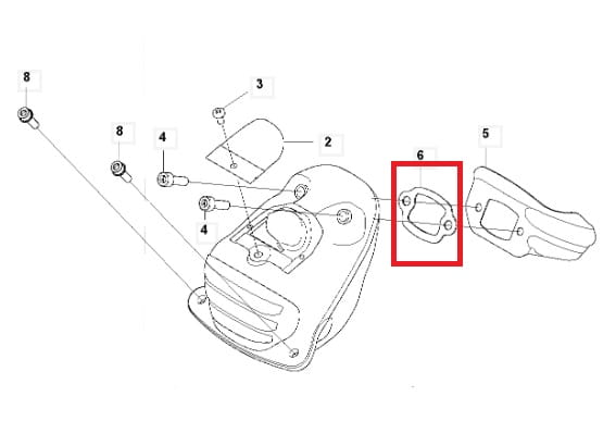 Uszczelka tłumika do pilarek Husqvarna 572XP/572XPG/565, w kształcie owalnym, wykonana z trwałego materiału, zamontowana na obudowie. Wyraźne otwory na mocowanie, w kolorze ciemnoszarym, stanowiąca element systemu wydechowego.