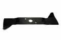 Czarny nóż kosiarki Solo, 48 cm, z otworami montażowymi, płaskim prostokątnym ostrzem o lekko zaokrąglonym brzegu, na jasnym tle.