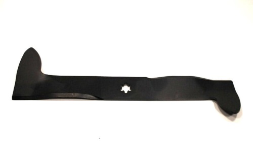 Nóż do kosiarki Husqvarna CTH130, McCulloch, Partner, długość 45,7 cm, czarny, z prostą szeroką krawędzią i otworem na mocowanie, ułożony poziomo na białym tle, bez napisów i logo.