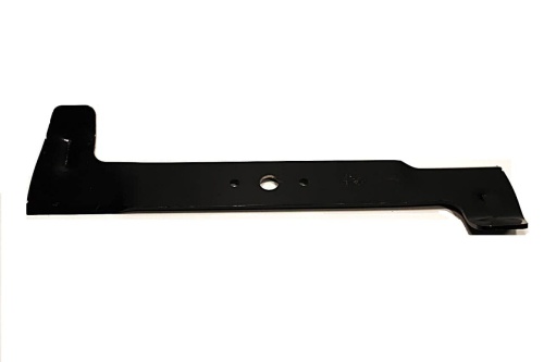 Nóż kosiarki Honda, lewy, wykonany z czarnej stali, o długości 45,9 cm. Ujęcie z boku, pokazujące prostą, smukłą formę i otwór montażowy w centralnej części. Produkt leży na białym tle, co podkreśla jego kształt i spójność wizualną.