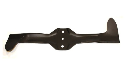 Nóż kosiarki Husqvarna o długości 54,3 cm, wykonany z metalu w czarnym kolorze. Frontalne ujęcie, z wyraźnymi otworami montażowymi. Gładka powierzchnia z ostrymi krawędziami, dedykowany do precyzyjnego cięcia trawy. Tło białe, proste.