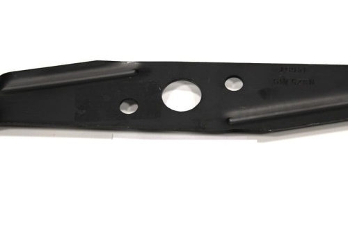 Nóż do kosiarki Honda o długości 52,7 cm, czarny, wykonany z metalu, ze wcięciami i otworami montażowymi. Widok z góry, ukazujący kształt noża oraz detale konstrukcyjne, na jednolitym tle.