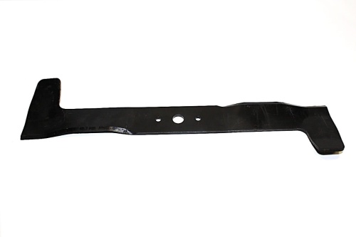 Nóż kosiarki Castel Garden lewy, 52 cm, w kolorze czarnym. Produkt leży na płaskiej powierzchni, widok z boku. Posiada jedną szczelinę i gładką, metalową powierzchnię, dedykowany do montażu w kosiarce.