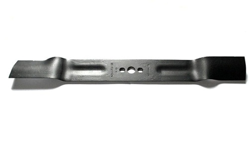 Nóż do kosiarki R153SV/M53-160 Husqvarna, stalowy, czarny, o długości 53 cm. Widok z góry, leżący na płaskiej powierzchni. Zawiera trzy otwory montażowe. Gładka, wytrzymała powierzchnia zapewnia efektywne cięcie trawnika.