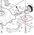 Adapter noża do kosiarki Husqvarna LC 153, Partner P53-550, McCulloch M51, M53, w kolorze szarym, pokazany w perspektywie z góry. Element z tworzywa sztucznego, na tle schematu montażowego, z widocznymi detalami mocującymi.