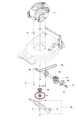 Adapter noża do kosiarki Husqvarna LC 353V/LC 353 VI na rysunku technicznym. Element czerwony, z detalami mocowania, w układzie schematycznym, bez dodatkowych akcesoriów i kontekstu.