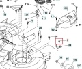 Śruba mocowania wspornika CTH2138 R, metaliczna, czarna, o cylindrycznym kształcie, widoczna w zbliżeniu. Umiejscowiona w schemacie montażowym, otoczona innymi elementami. Brak dodatkowych napisów lub logo.