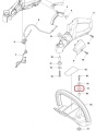 Szkic amortyzatora nożyc Husqvarna 122HD60 z numeracją części: uchwyt, śruby, mocowania i połączenia, ułatwiające identyfikację głównych elementów.
