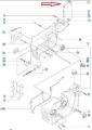 Dźwignia ssania do pilarki Husqvarna 61/268/272XP, prostokątna, z tworzywa, widoczna przy górnym rogu rysunku technicznego, bez dodatkowych detali czy napisów.