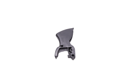 Dźwignia gazu do pilarki Husqvarna 550XP/560XP, czarna, wykonana z tworzywa sztucznego, z ergonomicznym kształtem. Widok z góry, detal pokazujący uchwyt oraz otwory do mocowania. Produkt nowy, na prostym tle.