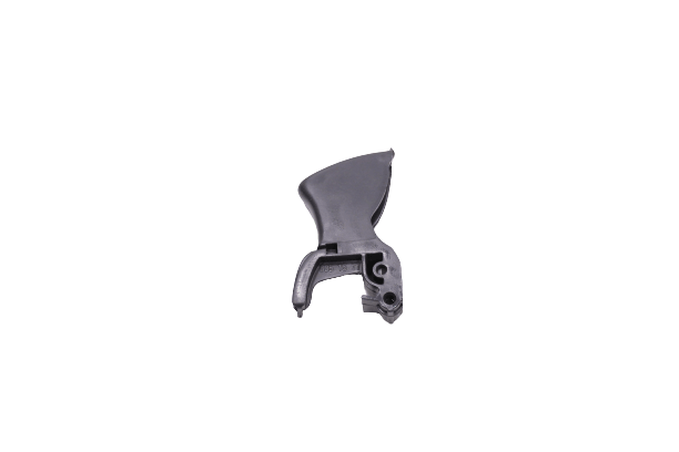 Dźwignia gazu do pilarki Husqvarna 550XP/560XP, czarna, wykonana z tworzywa sztucznego, z ergonomicznym kształtem. Widok z góry, detal pokazujący uchwyt oraz otwory do mocowania. Produkt nowy, na prostym tle.