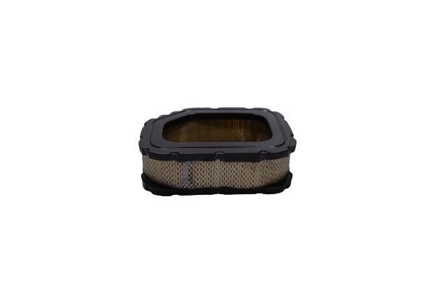 Filtr powietrza Kohler SV710/720/730/735, prostokątny, z czarną ramką i złotym siateczkowym wkładem, leżący poziomo na jednolitym tle, widoczny z boku, bez akcesoriów.