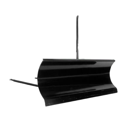 Lemiesz do odśnieżania KOVA w kolorze czarnym, wykonany z odpornego materiału. Produkt jest widoczny z przodu, w pozycji stojącej, o lekko wyprofilowanym kształcie, z poziomymi wgłębieniami. Widoczne mocowania po bokach.