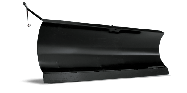 Lemiesz do odśnieżania do traktorów Husqvarna w kolorze czarnym, o prostokątnym kształcie. Widok z boku, pokazujący gładką powierzchnię oraz mocowanie. Element przeznaczony do efektywnego usuwania śniegu, solidny i wytrzymały.