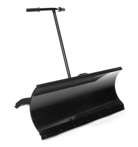 Lemiesz do odśnieżania do riderów Husqvarna serii 300, czarny z metalowym wykończeniem, montowany na długim uchwycie z widocznymi elementami mocującymi, skuteczny w usuwaniu śniegu.