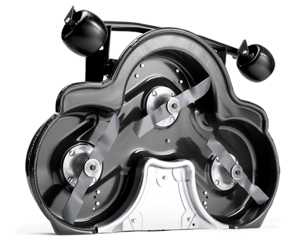 Urządzenie Combi94 Rider seria 300 z boku, trzy metalowe ostrza na czarnej okrągłej obudowie, sprężyna u góry i metalowy uchwyt z przodu, na przezroczystym tle.