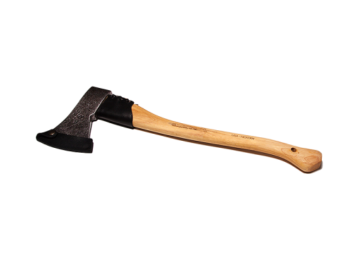 Forstaxt mit der Lederscheide, 1,4 kg, Hickoryholzgriff, Krumpholz.