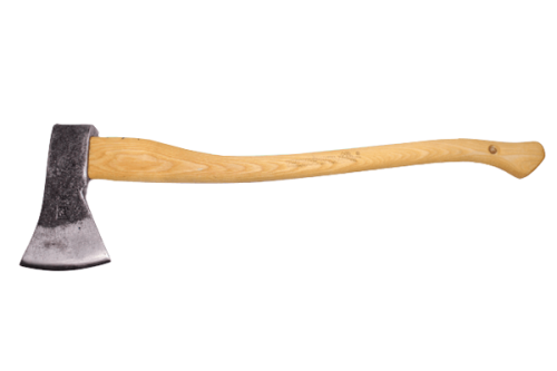Universal-Forstaxt, Gewicht 1,25 kg. Der Griff aus Esche. Hersteller Krumpholz.