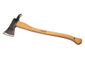 Siekiera Krumpholz o wadze 1,25 kg z drewnianym trzonkiem z jasnego jesionu. Ujęcie z boku, prezentujące ostrze i ergonomiczną rączkę. Na trzonku widoczna nazwa producenta. Produkt stojący na białym tle, bez dodatkowych elementów.