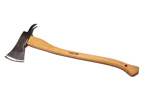 Siekiera Krumpholz o wadze 1,25 kg z drewnianym trzonkiem z jasnego jesionu. Ujęcie z boku, prezentujące ostrze i ergonomiczną rączkę. Na trzonku widoczna nazwa producenta. Produkt stojący na białym tle, bez dodatkowych elementów.