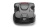 Automower® 405X robot koszący Husqvarna w kolorze czarnym. Uchwycony z przodu, z wyraźnymi detalami takimi jak logo Husqvarna i przyciski. Ergonomiczny kształt, gładka powierzchnia, idealny do ogrodów. Widoczny plastikowy materiał obudowy.