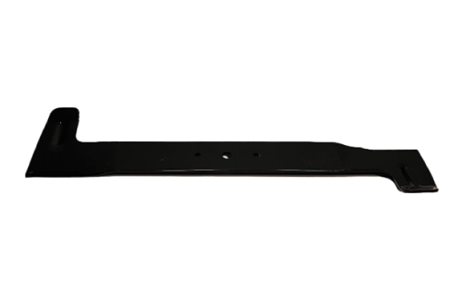 Nóż kosiarki Dino w kolorze czarnym o długości 52 cm, w kształcie prostokątnym z zagięciem. Widok frontalny, produkt leżący płasko; z widocznymi otworami montażowymi. Wykonany z metalowego materiału, bez dodatkowych zdobień.