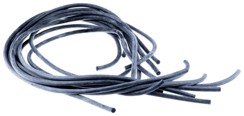 Uszczelka ekranu robota koszącego 310 Automower Husqvarna w kolorze ciemnoszarym. Elastyczne, okrągłe elementy o gładkiej fakturze, widoczne pętle i krawędzie. Produkt leżący na jednolitym tle, ukazujący szczegóły struktury i krawędzi.