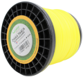 Linka tnąca 3,3 mm x 45 m o gwieździstym przekroju. Żółta, zwinięta na czarnym bębnie. Widoczna etykieta z nazwą produktu oraz logo producenta. Ujęcie frontalne, produkt w leżącej pozycji na białym tle.