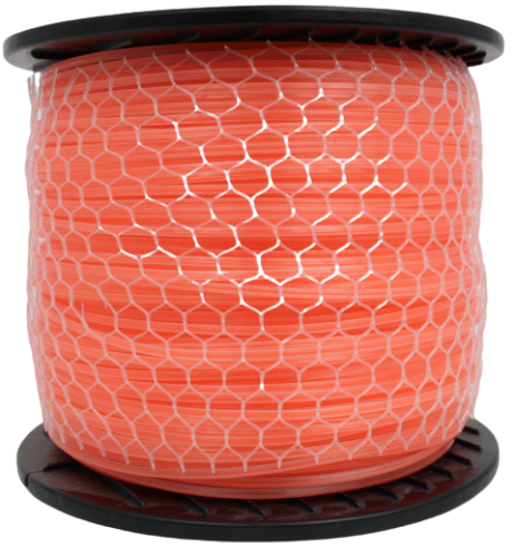 Linka tnąca o grubości 3,0 mm i długości 240 m, w kolorze pomarańczowym, na czarnym nawinięciu. Otwarta struktura oraz widoczne logo Core Cut. Produkt leży na białym tle, ukazując swój kształt i materiał.