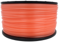 Linka tnąca o średnicy 2,7 mm, zwinięta w gładką szpulę, w intensywnym kolorze pomarańczowym. Produkt widoczny z boku, prezentuje dużą ilość żyłki, przeznaczony do użytku w ogrodnictwie. Szpula ma ciemny, okrągły brzeg.