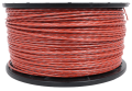 Linka tnąca 2,4mm x 210m w kolorze czerwonym, spiralnie nawinięta na czarny plastikowy bęben. Produkt widoczny z boku, w pozycji poziomej, z wyraźnie zarysowanymi zwojami żyłki, bez dodatkowych oznaczeń lub logo na widoku.