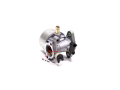 Gaźnik Briggs & Stratton Quantum w kolorze metalicznym, zamontowany w pozycji stojącej. Widoczne wloty i wyloty paliwa, z góry metalowa pokrywa. Na obudowie znajdują się elementy mocujące. Widoczne wymiary 5 mm i 24 mm zaznaczone na zdjęciu.