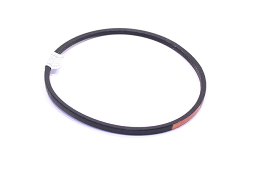 Pasek napędowy S500 PRO/S400 wertykulator Husqvarna, okrągły, czarny, z zauważalnym pomarańczowym oznaczeniem. Produkt leży w płaskiej pozycji na białym tle, ukazując gładką teksturę gumy oraz etykietę z informacjami technicznymi.