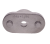 Metaliczny adapter noża do kosiarki, owalny, matowy, z otworem i dwoma mocowaniami. Na białym tle. Pasuje do Husqvarna LC 153, Partner P53-550, McCulloch M51, M53.