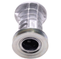 Adapter noża do kosiarki Husqvarna, metalowy, w kolorze srebrnym, z cylindrycznym kształtem i gładką powierzchnią. Ujęcie frontalne, pokazujące średnicę mocowania. Bez widocznych napisów lub logo. Produkt nowy, gotowy do montażu.
