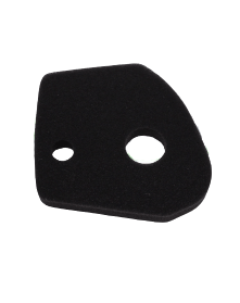 Filtr powietrza wykaszarki Husqvarna 333R / 535RX w kolorze czarnym, wykonany z gęstej pianki. Widoczny otwór o okrągłym kształcie. Produkt przedstawiony z góry, leżący na jasnym tle, bez dodatkowych elementów.