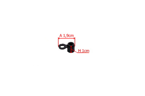 Dźwignia ssania gaźnika do pilarki Husqvarna, w kolorze czarnym, o wymiarach 1,9 cm wysokości i 1 cm szerokości. Produkt widoczny z boku, ukazujący detal oraz kształt. Tło białe, minimalizujące rozproszenie uwagi.