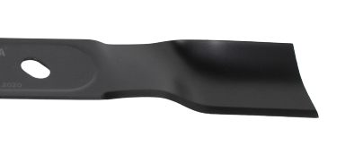 Nóż do kosiarki NAC C400i/LP40-300, długość 39,8 cm, wykonany z metalu w kolorze czarnym. Ukazany w zbliżeniu, widoczna ostrość krawędzi. Otwór montażowy w środku, gładka faktura. Brak widocznych napisów lub logo.