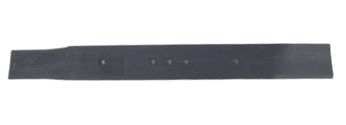 Nóż kosiarki Westwood o długości 46 cm, wykonany z ciemnoszarego metalu. Posiada pięć otworów montażowych oraz prosty, płaski kształt. Produkt leży poziomo na jednolitym tle.