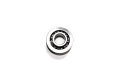 Łożysko kulkowe z metalowym pierścieniem i czarnymi kulkami, okrągłe z otworem w środku, na białym tle. Do pilarek Husqvarna i McCulloch, bez napisów i logo.