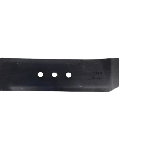 Nóż kosiarki MTD o długości 49 cm, wykonany z ciemnego metalu, z trzema okrągłymi otworami do mocowania. Przedstawiony w pozycji leżącej na jednolitym tle, bez widocznych detali.