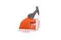 Zespół hamulca i osłony sprzęgła Husqvarna 136/141, pomarańczowy z czarnym uchwytem, 15,2x10,2x0,9 cm, z logo Husqvarna, widoczny z boku o unikalnym kształcie.