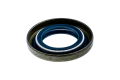 Uszczelniacz wału do pilarek Husqvarna 55, 51, 40, 362XP. Produkt okrągły z metalową ramką i niebieskim uszczelnieniem. Widoczny z przodu, na jednolitym tle, z wyraźnym detalem sprężyny. Służy do ochrony wału przed zanieczyszczeniami.