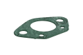 Zielona gumowa uszczelka gaźnika w kształcie rombu z dwoma otworami, widoczna z góry na białym tle. Pasuje do pilarek Husqvarna 42, 257, 254, 242 i 262XP.