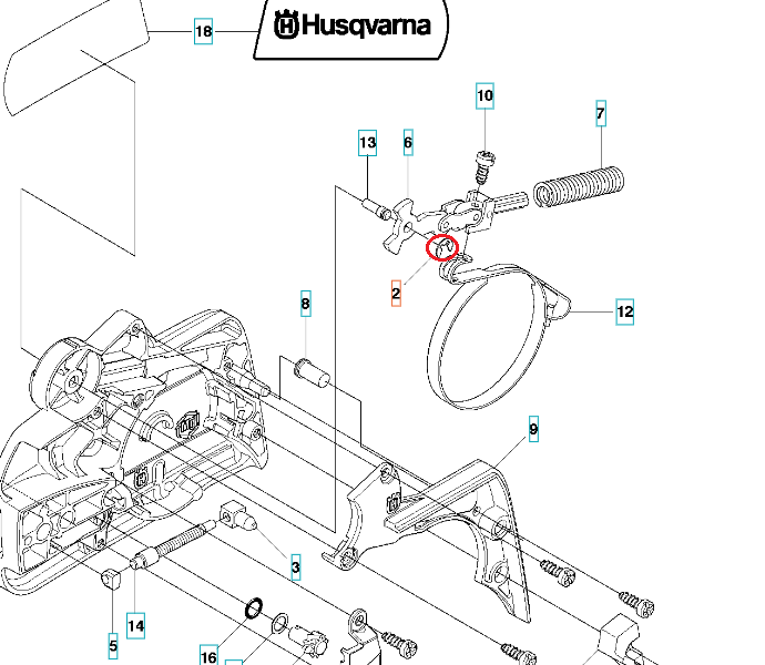 Metalowy pierścień zabezpieczający do piły Husqvarna 135/450 II/435 II/440 II/435, okrągły. Zapewnia stabilność i bezpieczeństwo pracy, widoczny z boku na białym tle, z oznaczeniem numeru części.