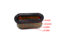 Filtr powietrza B&S 12.5-14 HP OHV Vanguard, owalny, 12,2x7,8x2,1 cm, żółta powierzchnia filtrująca z siatką, czarna uszczelka, leży poziomo na białym tle.