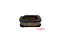 Filtr powietrza Kohler SV710/720/730/735, prostokątny z czarną ramką i teksturą siatki. Wysokość 4,4 cm, średnica wlotu wewnętrznego widoczna z boku. Na tle białym, produkt leży na płasko, ukazuje detale konstrukcji.