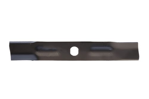 Nóż do kosiarki Murray o długości 38,1 cm, wykonany z metalowego materiału w kolorze czarnym, przedstawiony w pozycji leżącej, z centralnym otworem do mocowania oraz widocznymi rowkami. Tło jednolite, białe.