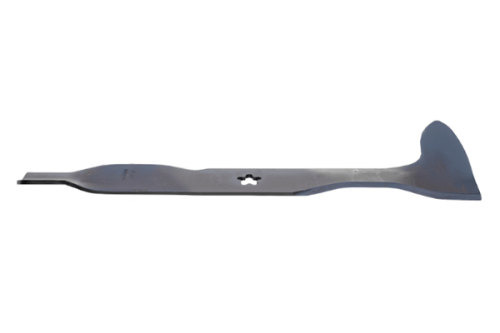 Nóż do kosiarki Husqvarna CTH130, CTH150, 45,7 cm, wykonany z metalu, w jednolitym kolorze stalowym. Umieszczony poziomo na białym tle, pokazuje prostą, smukłą konstrukcję z zaokrąglonym końcem i otworem w centralnej części.